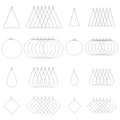 UNICRAFTALE 80pcs 4 Styles Beading Hoop Earrings Stainless Steel Hollow Hoop Earrings Finding Mixed Shapes Hoop Pendant Component for DIY Earrings Jewelry Making - size: 4 Styles-1