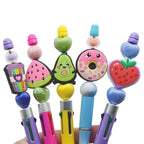 110Pcs Non-Repeat Silicone Focal Beads for Pens,Random Different Focal Bead Bulk Mixed Cute Loose Beads for Beadable Pen Keychain Jewelry Making DIY Gift Class Prize