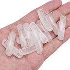 BEADIA Natural Curved Clear Quartz Stone Beads 36x10mm 4pcs for DIY Bracelet Jewelry Making - color: Clear Quartz