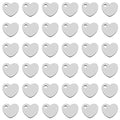 Ximalun 200 Pcs Stainless Steel Blank Heart Pendants Tiny Stamping Tag Flat Love Charm Small Dainty Pendants Metal Polished Love Heart Charms for Bracelet Necklace Jewelry DIY Craft Making(Silver)