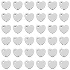 Ximalun 200 Pcs Stainless Steel Blank Heart Pendants Tiny Stamping Tag Flat Love Charm Small Dainty Pendants Metal Polished Love Heart Charms for Bracelet Necklace Jewelry DIY Craft Making(Silver)