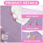 Pndeyo 280pcs Hypoallergenic Earring Beading Hoops, Metal Round Hoop Earrings Findings, Open Earring Wire Ring Accessories for Jewelry Making- Silver - color: Silver-280pcs