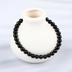 LPBeads Handmade Natural Gemstone Stretch Elastic Bracelet Healing Crystal Round Stone Beads Jewelry Gifts for Women Men - color: Black Obsidian, size: 6mm