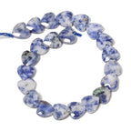 22pcs Faceted Heart Bead Natural Blue Dot Stone Beads 8mm Crystals and Healing Stones for Jewelry Making Supplies,Friendship Bracelet Kit,Love Gifts - color: Blue Dot Stone