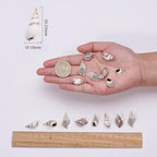 SUNNYCLUE 1 Box 16Pcs Oval Ocean Beach Spiral Seashells Craft Charms Connectors Pendant Conch Shells Charms with Plated Golden Loop Bail for Jewelry Bracelet Necklace Making Craft Supplies - color: 1 Box 16pcs Shell Charms