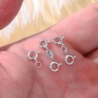925 Sterling Silver Lobster Clasp for DIY Necklace Bracelet Jewelry Making, Double Spring Clasp with Closed Jump Rings, Necklace Extender Clasp Connector Bracelet Extension (Style 1) - style: Style 1