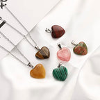 Lezam 24 Pieces Healing Crystal Heart Moon Cross Shaped Pendants Necklace Charms for DIY Jewelry Making Natural Quartz Stones Chakra Love Beads Bulk - color: 24Pcs-A