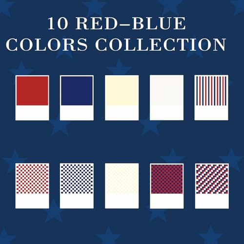 ADIIL 7200pcs Clay Beads Bracelet Making Kit, 6mm Polymer Heishi Beads for Jewelry Making, Friendship Bracelet Kit Birthday Gift for Adults Red Blue White - color: Red Blue White