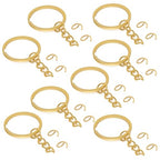 50Pcs Keychain Key Ring with Chain Bulk Split Key Chain，1.1 Inch Key Chains Parts with Open Jump Ring Connector for Jewelry Making Crafts (Gold) - color: 50Pcs Gold