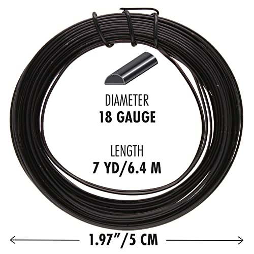 The Beadsmith Half-Round Craft Wire – Soft Temper Jewelry Wire, Black Color, 18 Gauge, 7 Yards - color: Black, size: 18 Gauge