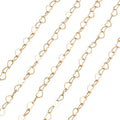 Elecrelive 16.4 Feet 14K Gold Filled Chains Heart Link Chain 5x3.5x0.4mm Permanent Jewelry for Women's Trendy Layering Necklace Bracelet Making - color: 14K Gold Filled