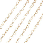 Elecrelive 16.4 Feet 14K Gold Filled Chains Heart Link Chain 5x3.5x0.4mm Permanent Jewelry for Women's Trendy Layering Necklace Bracelet Making - color: 14K Gold Filled