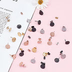 SUNNYCLUE 1 Box 20 Pairs 4 Colors Stainless Steel Ear Studs with Earring Backs Flat Round Earring Findings with Holes for DIY Making Necklace Earrings Bracelet - color: 20 Pairs Mixed Color Ear Studs Findings
