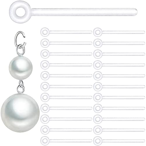 60pcs Safety Non-Allergenic Plastic Earring Posts Ear Wire Anti Allergy Posts Earring Findings DIY Jewelry Making for Sensitive Ears (Post with Parallel Ring) - color: Post with Parallel Ring 60pcs
