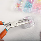 Small Bent Needle Nose Pliers for Jewelry Making 5.5 Inches Angled Needle Nose Pliers With Serrated Jaw Needle Remover Pliers With Lanyard Curved Handle Working In Tight Spaces - style: Bent Needle Nose Plier