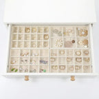 12 Pcs Velvet Jewelry Organizer Trays Set, 4 Styles Stackable Drawer Organizer with Removable Dividers, Storage and Display for Earrings, Necklaces, Bracelets, Rings, Vanity Dresser Storage Box, Beige