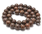 AD Beads Natural Gemstone Smooth Round Loose Beads 15“ 6mm 8mm 10mm (8mm, Coffee Jasper) - color: Coffee Jasper, size: 8mm