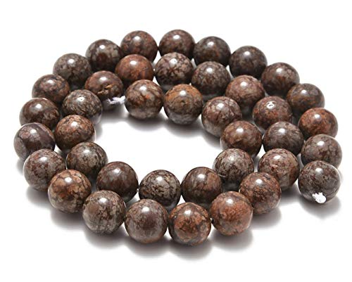 AD Beads Natural Gemstone Smooth Round Loose Beads 15“ 6mm 8mm 10mm (8mm, Coffee Jasper) - color: Coffee Jasper, size: 8mm