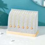 Cambered Necklace Display Stand with Flannelette Soft Mat Wood Jewelry Organizer Tabletop Display Holder for Necklaces, Choker Pendant (Light Grey) - color: Light Grey