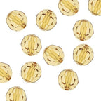 100pcs Adabele Austrian 4mm (0.16 Inch) Small Faceted Loose Round Crystal Beads Golden Yellow Champagne Compatible with Swarovski Crystals for Jewelry Craft Making SS2R-428 - color: Gold Champagne, size: 4mm Small (100pcs)