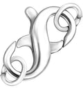 Dailyacc S925 Double Opening Lobster Clasp Sterling Silver and Gold Necklace Bracelet Extender Clasps and Closures for DIY Jewelry - color: Silver, size: 21mm × 11mm
