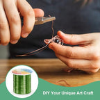 M METERXITY 0.2mm Jewelry Wire, 32 Gauge 328FT Craft Wire Copper Beading Wire for Jewelry Making/Planting/Weaving/DIY Crafting, Soft Metal Wires [100M, Green] - color: Green, size: 0.2mm 32 Gauge