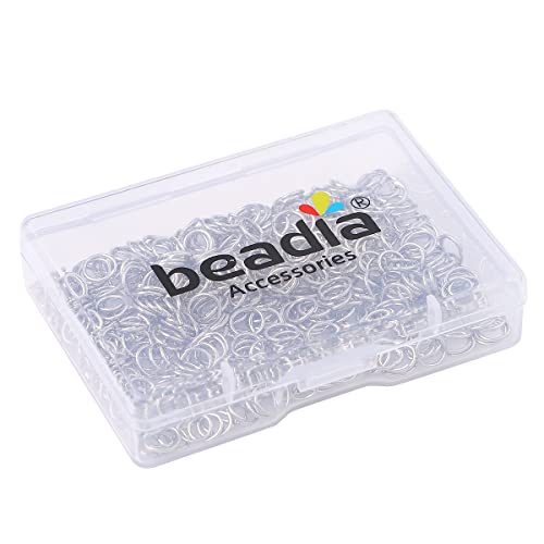 BEADIA Platinum Plated Jump Rings Non Tarnish 6mm 400pcs for Jewelry Making Findings - color: Platinum, size: 0.7x6mm