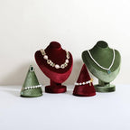 Velvet Necklace display stand for Selling, Jewelry Bust Mannequin for Show, Small Necklace Holder Stand【Red】 - color: Red