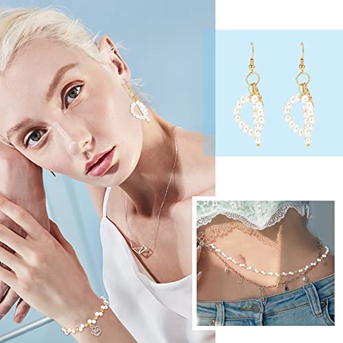 PH PandaHall 4mm Pearl Beads, 1000 Pcs Tiny Smooth Satin Luster Craft Glass Pearl Bead Round Loose Spacer Beads for Earring Bracelet Necklace Waist Chain Wedding Crafts, Cream White - color: Cream White