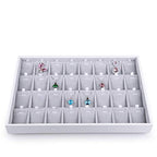 Oirlv Velvet Stackable Jewelry Tray 32 Grids Pendant Organizer Display Showcase Jewelry Storage Trays - size: 32 Grids Necklace/Pendant Tray