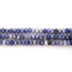 Faceted 4x6mm Natural Blue White Sodalite Stone Rondelle Spacer Gemstone Beads Loose Semi Gemstone Beads for Jewelry Making - color: Blue White Sodalite