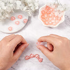 Cheriswelry 100pcs Pink Heart Letter Beads Transparent Acrylic Alphabet Crystal Beads Horizontal Hole Pony Loose Spacer 10.5x11.5mm for DIY Earring Bracelet Necklace Jewelry Making - color: Pink-Heart