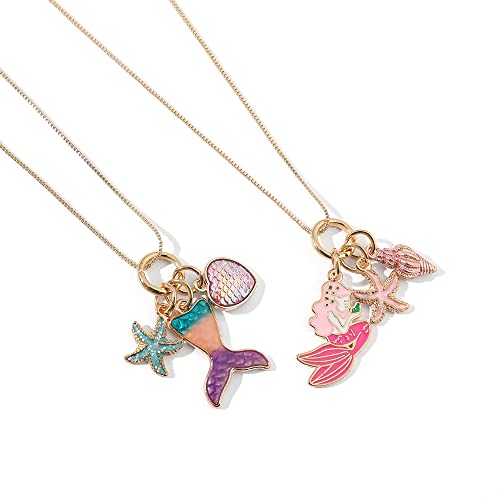 30pcs Assorted Gold Plated Enamel Ocean Starfish Conch Shell Charm Pendant for DIY Jewelry Making Necklace Bracelet Earring DIY Jewelry Accessories Charms (M156)