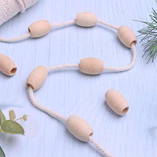 30pc Natural Oval Wood Beads - Unfinished Wooden Spacer Beads (Large) 20mm x 30mm, 8mm Hole for Jewelry Making - color: 30x20mm, Natural#30pcs