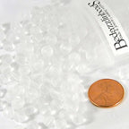 100 Matte Frosted Translucent 6mm x 5mm Round Loose Glass Jewelry Spacer Beads with 1.2mm Hole in Many Colors (Clear White) - color: Clear White