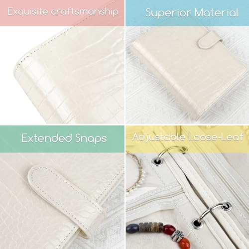 Travel Jewelry Organizer Case,Small Jewelry Bags Jewelry Storage Book Ring Binder with Clear Zipper Velvet Pouch for Traveling - color: Beige
