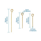 Craftdady 650pcs Mixed Color Open Eye Pins 16-30mm Iron Head Pins for Jewelry Making, Hole: 2mm - color: Mixed Colors, Open Eye Pins