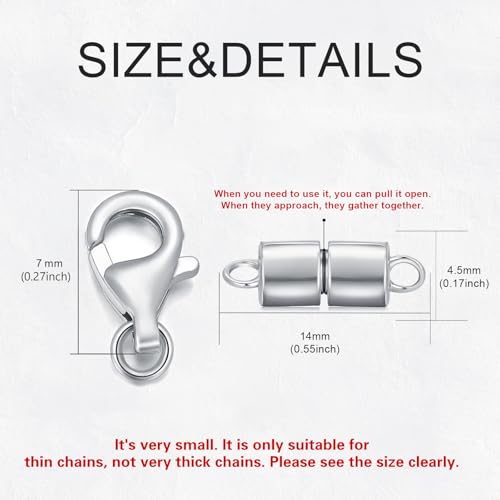 925 Sterling Silver Lobster Clasp for DIY Necklace Bracelet Jewelry Making, Double Spring Clasp with Closed Jump Rings, Necklace Extender Clasp Connector Bracelet Extension (Style 19) - style: Style 19