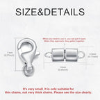 925 Sterling Silver Lobster Clasp for DIY Necklace Bracelet Jewelry Making, Double Spring Clasp with Closed Jump Rings, Necklace Extender Clasp Connector Bracelet Extension (Style 19) - style: Style 19