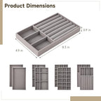 8 Pcs Jewelry Drawer Organizers, Velvet Jewelry Trays for Drawer, Stackable Jewelry Trays Ideal for Rings, Earrings, Bracelets, Necklaces, Gray - color: Gray