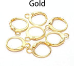 20 Pieces Surgical-Grade Stainless Steel Lever Earring Hooks - Open Loop Findings with 14×12mm Hoop Bases for DIY Jewelry Making Supplies (Gold) - color: Gold