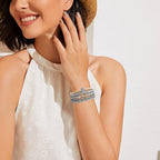 RISHEGAE Heishi Beaded Stretch Bracelets for Women Stackable Polymer Clay Beads Bracelets Friendship Boho Summer Beach Bracelet Jewelry Set - color: E-Gray Set