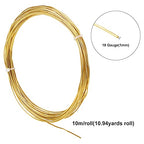 BENECREAT 18 Gauge 32.8 Feet Round Copper Wire Gold Brass Wire for Jewelry Beading Craft Work - size: 18 Gauge