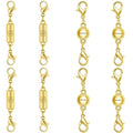 Magnetic Necklace Clasps, 925 Silver Jewelry Closures, Chain Extender Connectors, 8 Pack (8pcs Golden B) - color: 8pcs golden B
