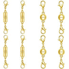 Magnetic Necklace Clasps, 925 Silver Jewelry Closures, Chain Extender Connectors, 8 Pack (8pcs Golden B) - color: 8pcs golden B