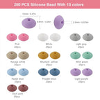 Sunrony 200Pcs Silicone Lentil Beads for Keychain Making,Bulk Mixed Color 12mm Silicone Abacus Spacer Beads for Necklace Bracelet Making Pens (Beauty Lentil) - color: C-Beauty Lentil