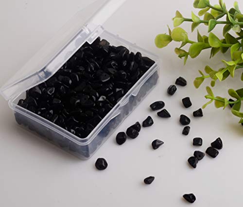 Natural Chip Stone Beads Black Obsidian Onyx 5-8mm About 400pieces Irregular Gemstones Healing Crystal Loose Bead Hole Drilled DIY for Bracelet Jewelry Making Crafting (5-8mm, Black Obsidian Onyx) - color: Black Obsidian Onyx