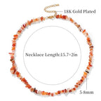 Raw Crystal Necklaces for Women 5-8mm Handmade Natural Stone Necklace Beaded Choker Necklace Healing Crystal Necklace Gemstone Necklace Raw Crystal Beaded Necklace for Her - style: Carnelian