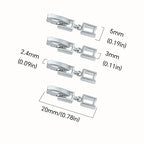 Silver Necklace Bracelet Extender for Women, 4pcs Foldover Extension Jewelry Clasps for Jewelry Making - color: White Gold