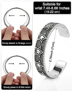 Stainless Steel Cuff Bracelet,Retro Gothic Punk Biker Cool Open Adjustable Cuff Bangle Bracelets Jewelry for Men Silver - style: Vintage Star